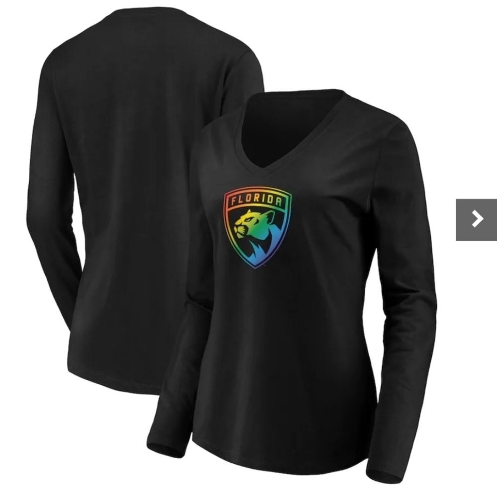 NWT Fanatics Florida Panthers long sleeve vneck shirt